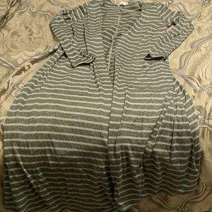 Lularoe XS Sarah Olive Green Stripe